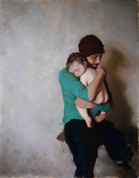 Carla Paine, "A Father and Son", Oil on linen, 30 x 23 in. 2020