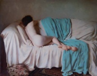 "Resting nude", Oil on linen, 24 x 30 in. 2020 Carla Paine, "Resting nude", Oil on linen, 24 x 30 in. 2020