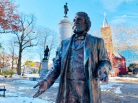 "2018 Bicentennial Frederick Douglass", Fiberglass, 6,7 x 28 x 32 in. 2018 Olivia Kim, "2018 Bicentennial Frederick Douglass", Fiberglass, 6,7 x 28 x 32 in. 2018