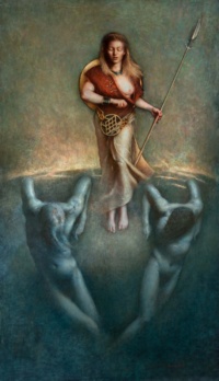 "Skulds Valediction", Oil on canvas, 250 x 140 cm, 2018 Per Elof Nilsson Ricklund, Skulds Valediction, Oil on canvas, 250 x 140 cm, 2018