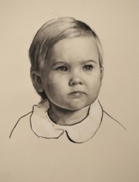 "Peter Pan Collar", Charcoal and chalk, 40 x 50 cm, 2021 Phoebe Hicks, "Peter Pan Collar", Charcoal and chalk, 40 x 50 cm, 2021