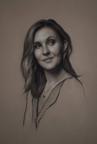 "Titlegrace", Charcoal and chalk, 50 x 60 cm, 2019 Phoebe Hicks, "Titlegrace", Charcoal and chalk, 50 x 60 cm, 2019