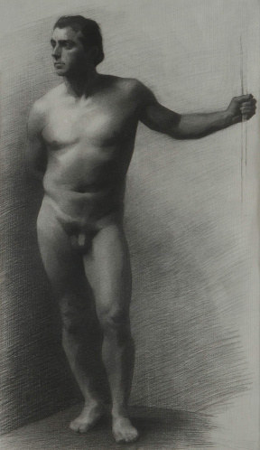 Aaron Pavelis, Intermediate (second year), Figure drawing, Charcoal on paper, 64x38 cm Aaron Pavelis, Intermediate (second year), Figure drawing, Charcoal on paper, 64x38 cm