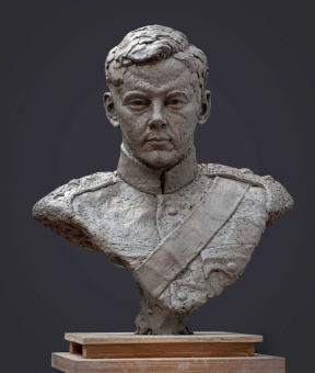 Anil Barbu, Lieutenant Eddie Cooper '1st The Queens Dragoon Guards’, life size, Finished Clay, 2020 Anil Barbu, Lieutenant Eddie Cooper '1st The Queens Dragoon Guards’, life size, Finished Clay, 2020