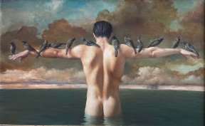 "Refuge", Oil on canvas, 40 x 72 in. 2021 Anthony Ackrill, Refuge, Oil on canvas, 40 x 72 in. 2021