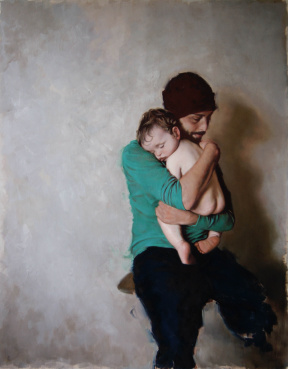 Carla Paine, A Father and Son, Oil on linen, 30 x 23 in. 2020 Carla Paine, A Father and Son, Oil on linen, 30 x 23 in. 2020