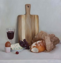 Apertivo", Oil on linen, 48 x 50 cm, 2021 Cecilia Thorell DeVore, Apertivo, Oil on linen, 48 x 50 cm, 2021