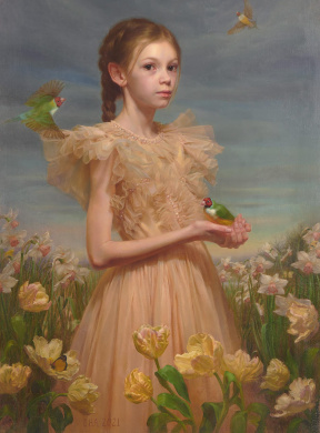 Chanel Cha, Dreaming, Oil on linen, 38 x 26 in. 2021 Chanel Cha, Dreaming, Oil on linen, 38 x 26 in. 2021