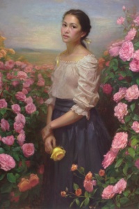 "Purity", Oil on wood panel, 50 x 35 in. 2020 Chanel Cha, Purity, Oil on wood panel, 50 x 35 in. 2020