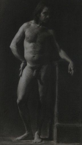 Charcoal and white chalk on toned paper Charcoal and white chalk on toned paper