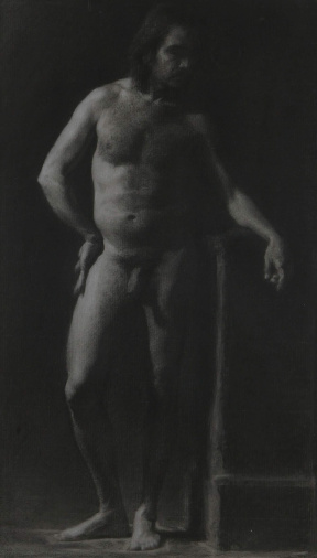 Charcoal and white chalk on toned paper Charcoal and white chalk on toned paper