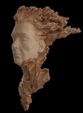 "Fire & Ice", Plaster (tinted clay), Life Size, 2021 Chippie Kennedy, Fire & Ice, Plaster (clay tinted), Life Size, 2021