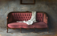 Dana Zaltzman, Sofa, Oil on linen, 120 x 190 cm, 2018