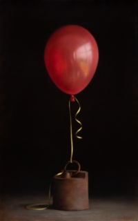 "Weight and balloon", Oil on wood, 80 x 50 cm, 2020 Dana Zaltzman, Weight and balloon, Oil on wood, 80 x 0cm, 2020