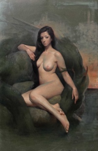 "Sirena", Oil on canvas, 65 x 100 cm, 2021 Dasha Belokrylova, Sirena, Oil on canvas, 65 x 100 cm, 2021