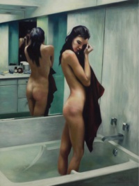 "Ablutions", Oil on panel, 18 x 24 in. 2017 David Alvarado, Ablutions, Oil on panel, 18 x 24 in. 2017
