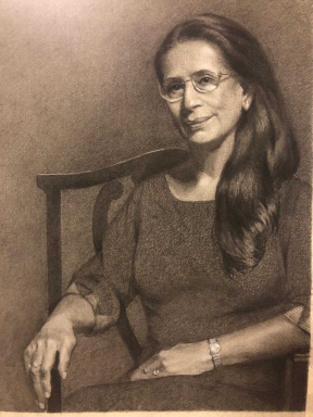 Duhita Samaiyar, Mallika, Charcoal and chalk on toned Arches paper, 72 x 53 cm, 2021 Duhita Samaiyar, Mallika, Charcoal and chalk on toned Arches paper, 72 x 53 cm, 2021