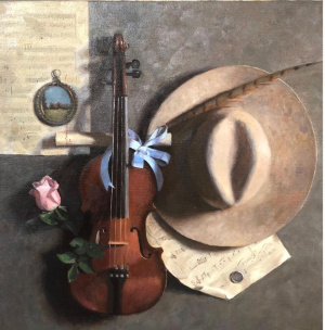 Duhita Samaiyar, Song for Someone, Oil on Linen, 50x50 cm, 2019 Duhita Samaiyar, Song for Someone, Oil on Linen, 50x50 cm, 2019