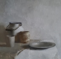"In a Brown Study", Oil on panel, 12 x 12 in. 2020 Dustin Adamson, In a Brown Study, Oil on panel, 12 x 12 in. 2020