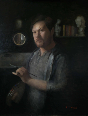 Dustin Adamson, In the Studio, Oil on Linen, 24 x 30 in, 2019 Dustin Adamson, In the Studio, Oil on Linen, 24 x 30 in, 2019
