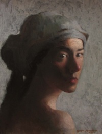"V", Oil on panel, 8 x 10 in. 2021 Dustin Adamson, V, Oil on panel, 8 x 10 in. 2021