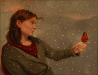 "Winter Dance", Oil on canvas, 70 x 54 cm, 2021 Elisabeth Andersson Lindberg, Winter Dance, Oil on canvas, 70 x 54 cm, 2021
