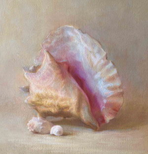 Erca Arcudi Seashells "Seashells", Oil on canvas, 15 x 15 in. 2020 Erca Arcudi "Seashells", Oil on canvas, 15 x 15 in. 2020