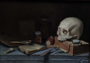 Farigh Ghaderi, Momento Mori, Oil on canvas, 43 x 60 cm, 2020 Farigh Ghaderi, Momento Mori, Oil on canvas, 43 x 60 cm, 2020