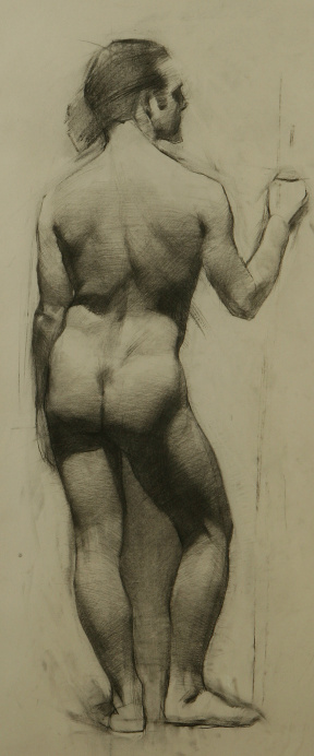 Figure Drawing, Charcoal on toned paper, 92x40 cm Figure Drawing, Charcoal on toned paper, 92x40 cm