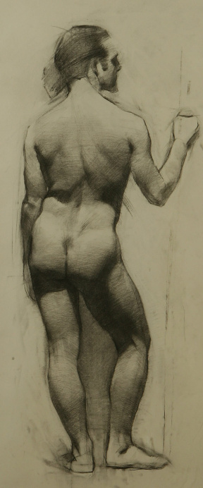 Figure Drawing, Charcoal on toned paper, 92x40 cm Figure Drawing, Charcoal on toned paper, 92x40 cm
