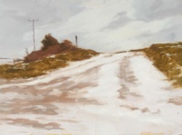 "Track to Severals", Oil on canvas, Oil on canvas, 20 x 25 cm, 2021 Frederick Albrow, "Track to Severals", Oil on canvas, Oil on canvas, 20 x 25 cm, 2021