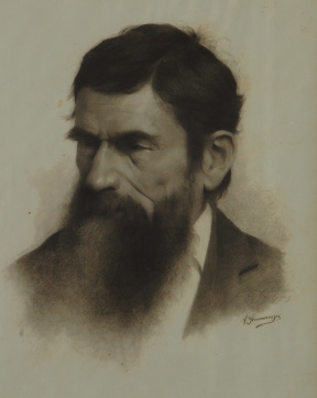 Giovanozzi, Portrait Drawing of Bearded Man, 19th century, 47x40 cm Giovanozzi, Portrait Drawing of Bearded Man, 19th century, 47x40 cm