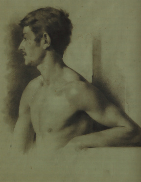 Giovanozzi, Portrait Drawing of Young Man, 19th century Giovanozzi, Portrait Drawing of Young Man, 19th century