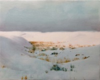 "White Sands NM Dune 3.00pm", Oil on canvas, 30 x 38 cm, 2021 Gowen Dicker, "White Sands NM Dune 3.00pm", Oil on canvas, 30 x 38 cm, 2021