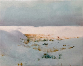 Gowen Dicker, White Sands NM Dune 3.00pm, Oil on canvas, 30 x 38 cm, 2021 Gowen Dicker, White Sands NM Dune 3.00pm, Oil on canvas, 30 x 38 cm, 2021