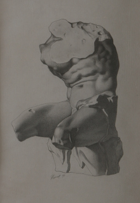 Hans Peter Scameit, Intensive Drawing (first year), Bargue Drawing, Charcoal on paper, 60x42 cm, 2007 Hans Peter Scameit, Intensive Drawing (first year), Bargue Drawing, Charcoal on paper, 60x42 cm, 2007