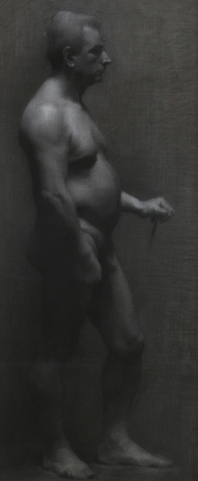 Hege Haugen, Intermediate Program (second year), Male Figure Drawing long pose, 83x35 cm, 2012 Hege Haugen, Intermediate Program (second year), Male Figure Drawing long pose, 83x35 cm, 2012