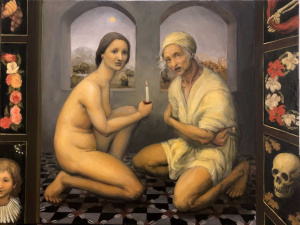 Ilana Ellis, Youth And Old Age, Oil on panel, 18x24 in, 2020 Ilana Ellis, Youth And Old Age, Oil on panel, 18x24 in, 2020