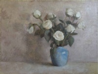 "Arrangement of white roses", Oil on canvas, 60 x 40 cm, 2021 Jacky Chan, "Arrangement of white roses", Oil on canvas, 60 x 40 cm, 2021