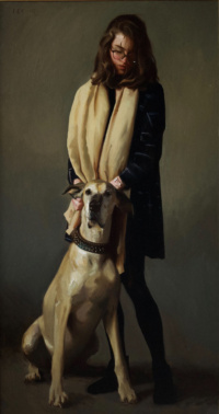 "Portrait of Georgia and Myrtle", Oil on linen, 150 x 80 cm, 2020 Jamie Coreth, Portrait of Georgia and Myrtle, Oil on linen, 150 x 80 cm, 2020