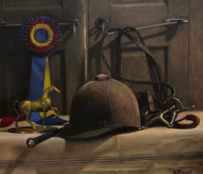 "The English Rider", Oil on canvas, 23 x 28 in. 2021 Jane Manco, The English Rider, Oil on canvas, 23 x 28 in. 2021