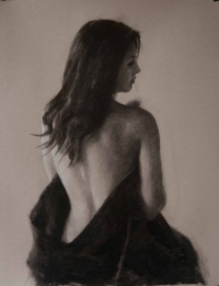 "Amy", Charcoal on paper, 18 x 24 in. 2012 John Peck, Amy, Charcoal on paper, 18 x 24 in. 2012