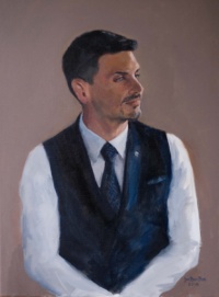 "Simone", Oil on canvas, 24 x 36 in. 2018 John Peck, Simone, Oil on canvas, 24 x 36 in. 2018