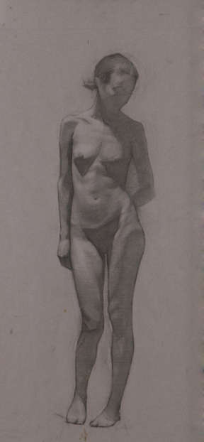 Jura Bedic preparatory female figure drawing for transfer, Charcoal on transfer paper, 88x44 cm Jura Bedic preparatory female figure drawing for transfer, Charcoal on transfer paper, 88x44 cm