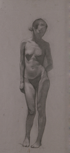 Jura Bedic preparatory female figure drawing for transfer, Charcoal on transfer paper, 88x44 cm Jura Bedic preparatory female figure drawing for transfer, Charcoal on transfer paper, 88x44 cm