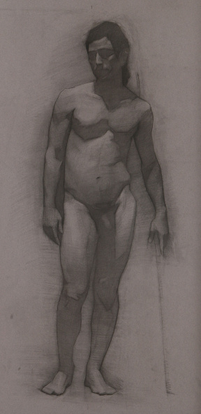 Jura Bedic preparatory male figure drawing for transfer, Charcoal on transfer paper, 86x47 cm Jura Bedic preparatory male figure drawing for transfer, Charcoal on transfer paper, 86x47 cm