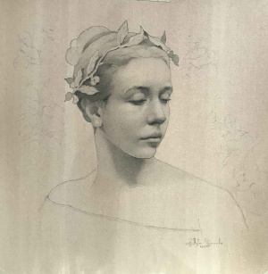 Justas Varpucanskis "Camilla", Graphite on paper- 7 x 7 in. 2020 Justas Varpucanskis "Camilla", Graphite on paper- 7 x 7 in. 2020