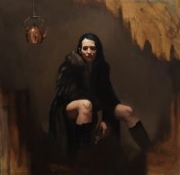 "Alone in the studio", Oil on canvas, 99 x 99 cm Karl Fröman, Alone in the studio, Oil on canvas, 99 x 99 cm
