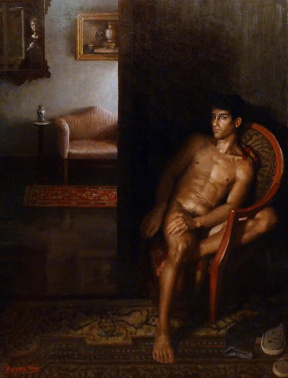 Kendric Tonn, B., Seated, Half in Shadow, Oil on panel, 30 x 40, 2018 Kendric Tonn, B., Seated, Half in Shadow, Oil on panel, 30 x 40, 2018