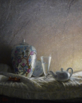 Kendric Tonn, Still Life in White Tones, Oil on panel, 24 x 30 in. 2017 Kendric Tonn, Still Life in White Tones, Oil on panel, 24_ x 30_, 2017